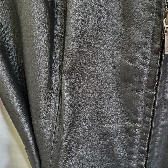 Sonoma Leather Coat Black Full Zip Belted Women M - Picture 4 of 8